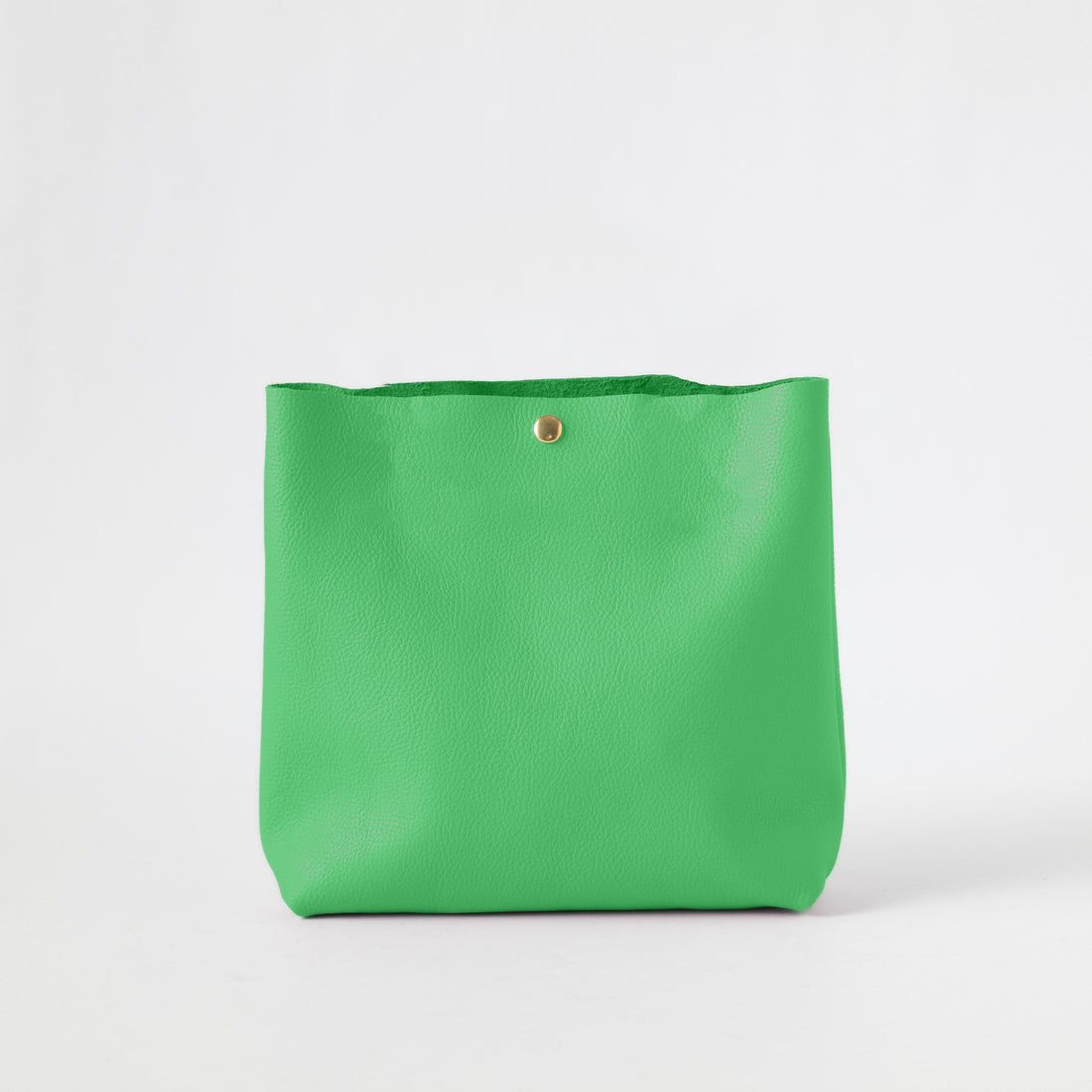 Bright Green Italian Pebbled Crossbody Tote