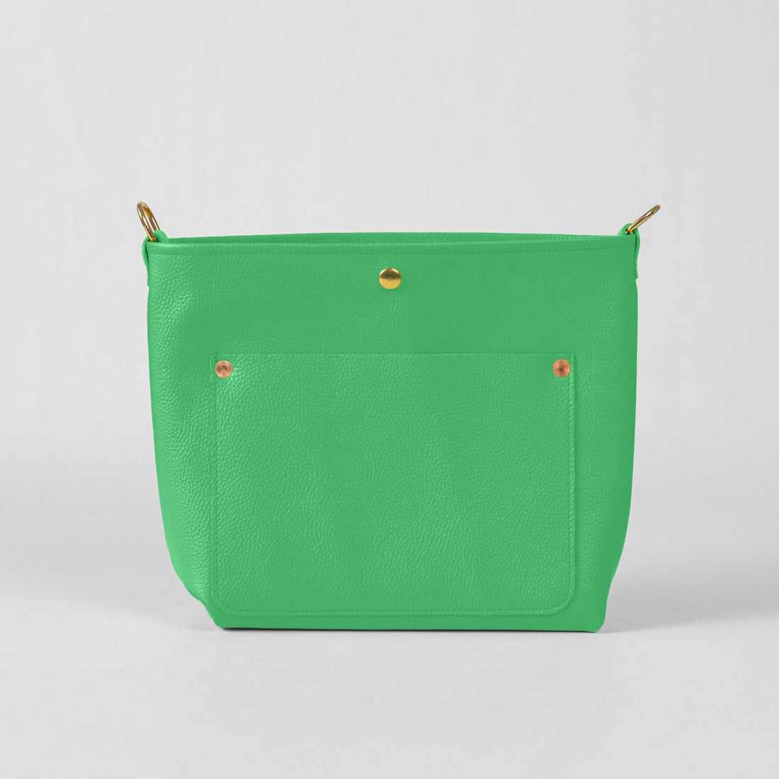 Bright Green Italian Pebbled Crossbody Travel Tote