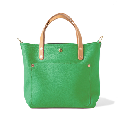 Bright Green Italian Pebbled Mini Travel Tote
