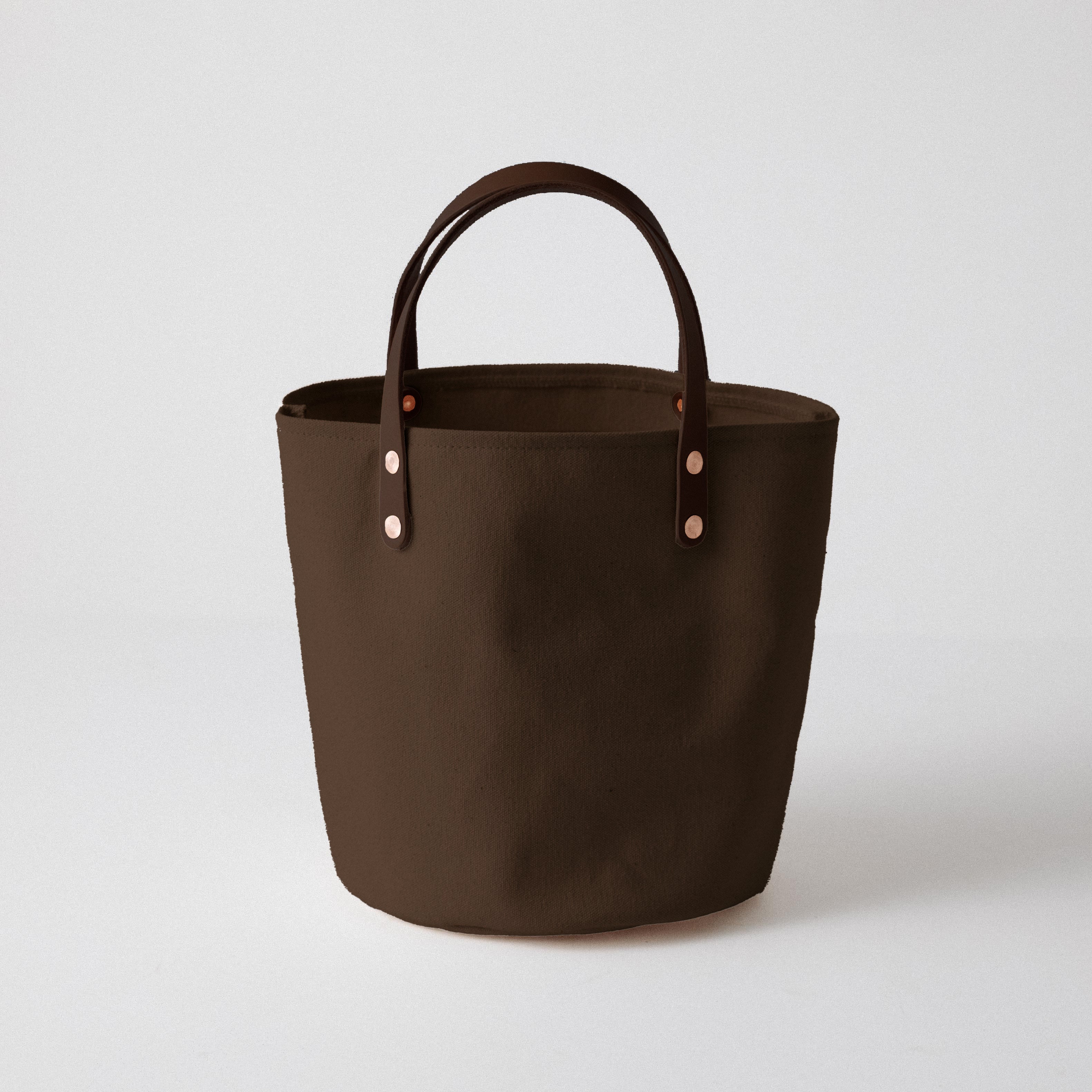 Brown Canvas Bucket Tote