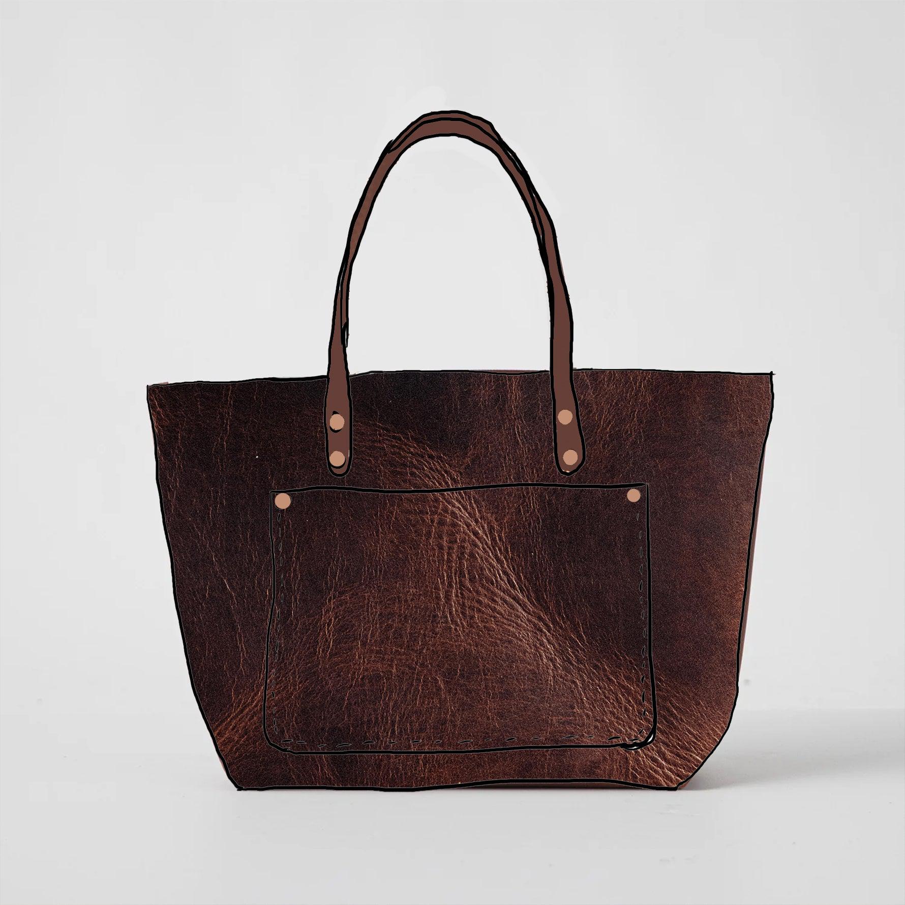 Market Tote Bags | Large Leather Tote Bags made in the USA by KMM