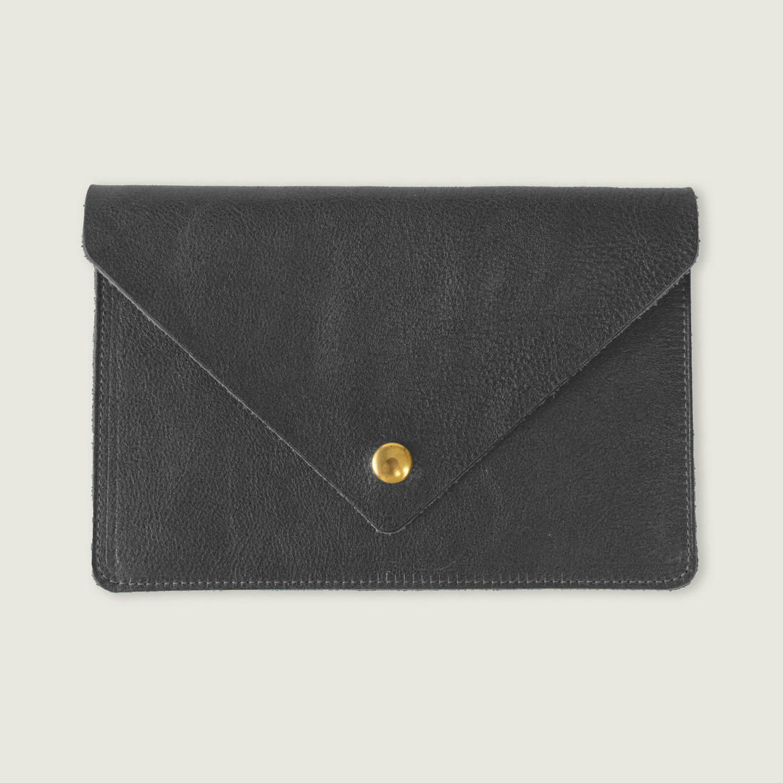 Charcoal Bulldog Leather Clutch