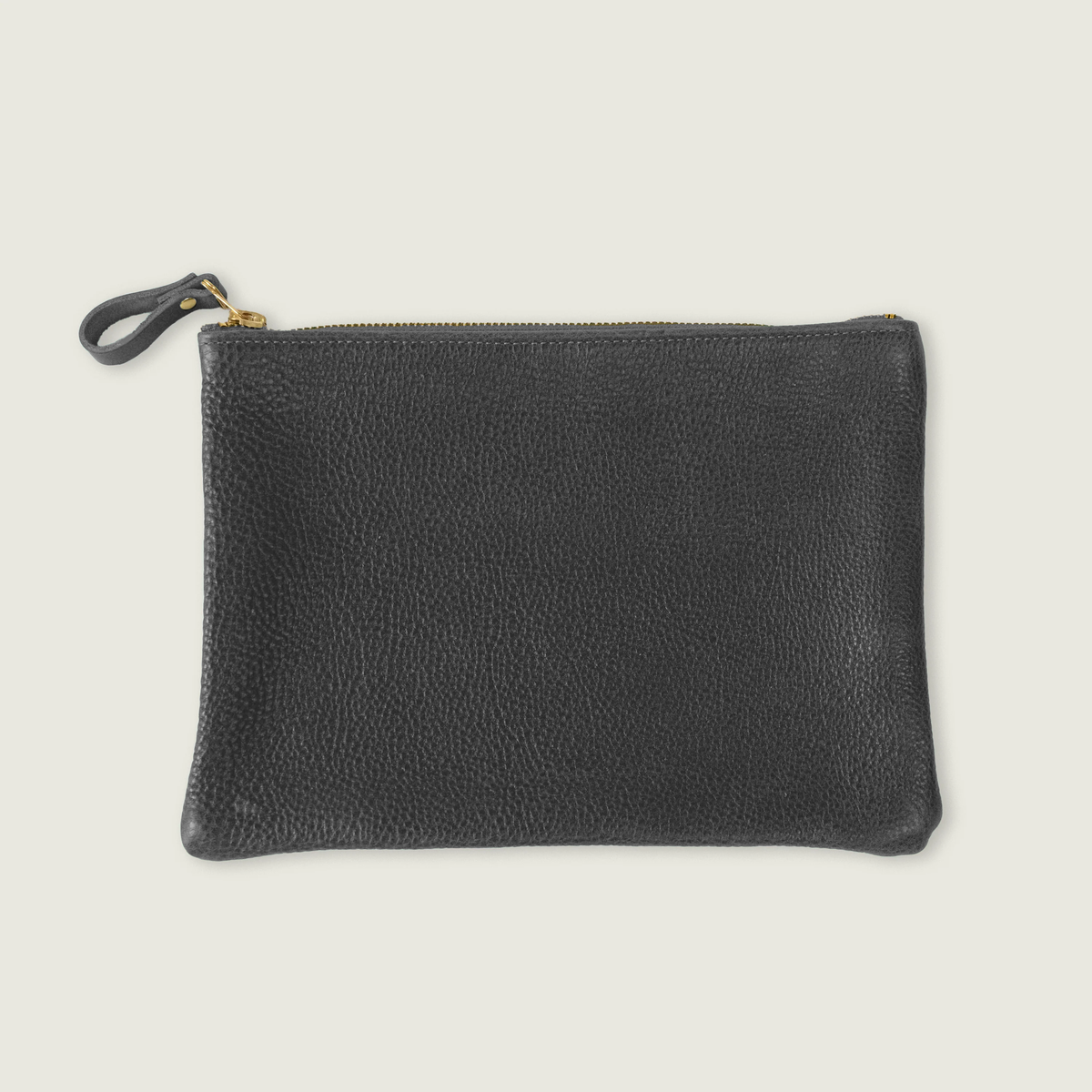 Charcoal Bulldog Medium Zip Pouch
