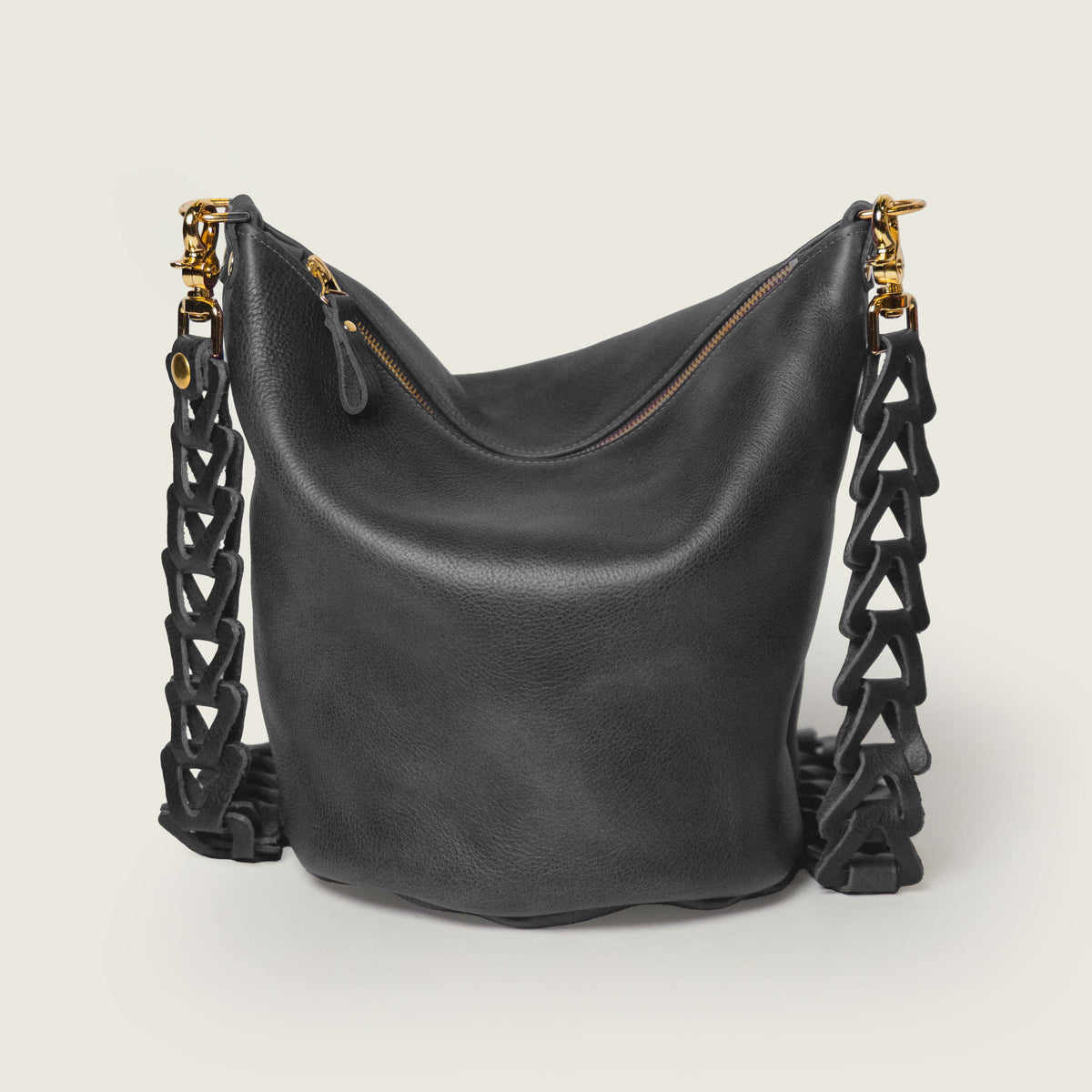 Charcoal Bulldog Zip-Top Bucket Bag