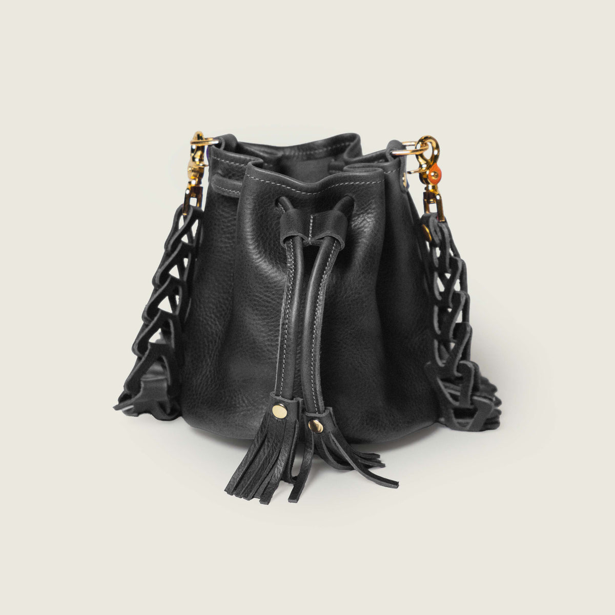 Charcoal Bulldog Mini Bucket Bag