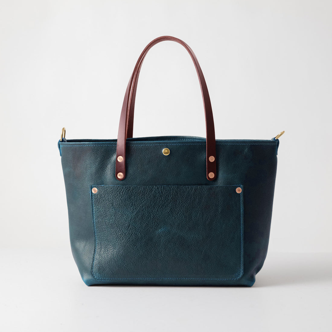 Dark Teal Bulldog East West Travel Tote