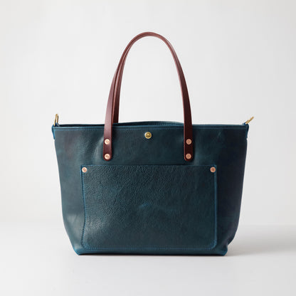 Dark Teal Bulldog East West Travel Tote