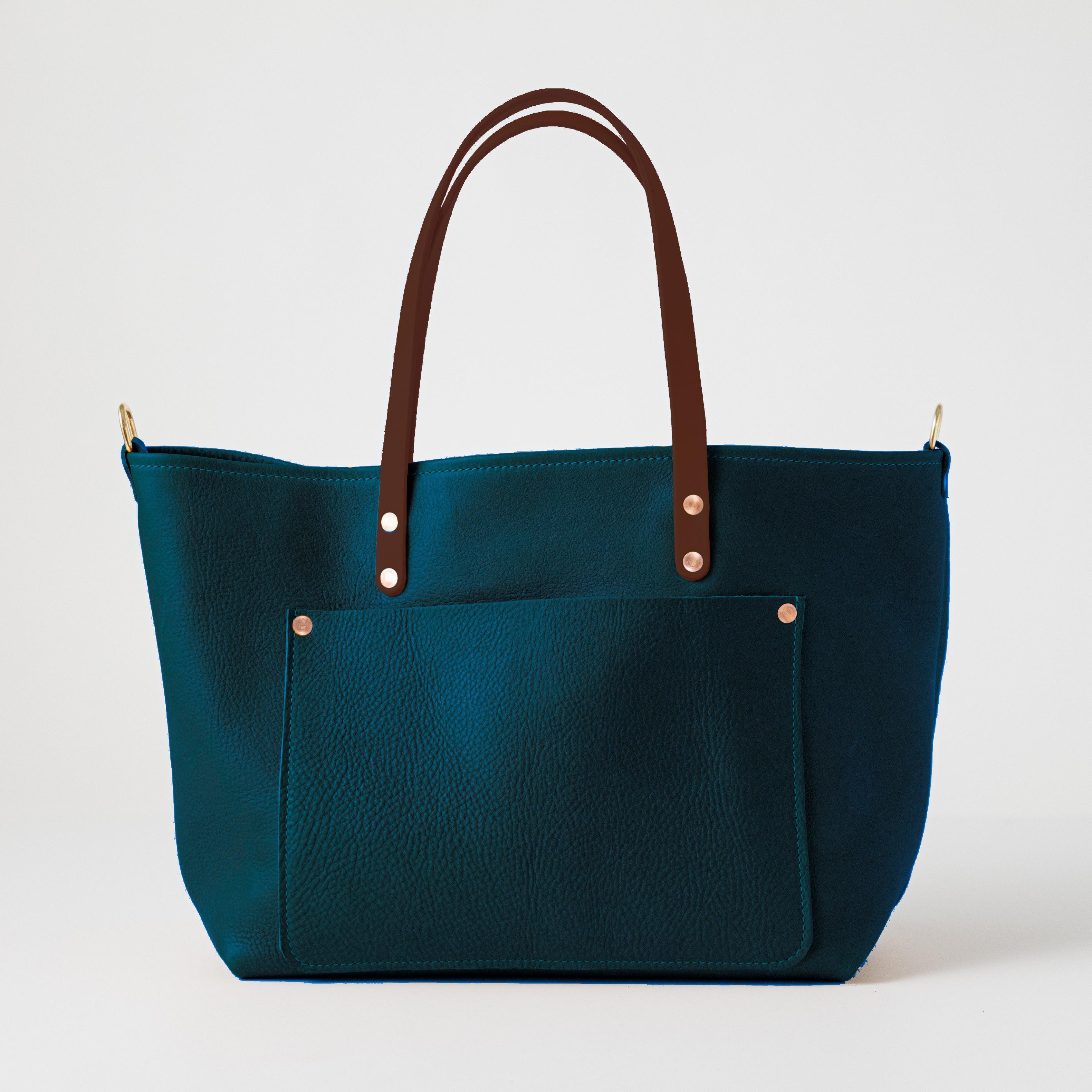 Dark Teal Bulldog Market Tote