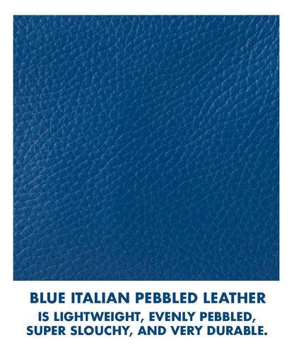 Blue Italian Pebbled Belt Bag