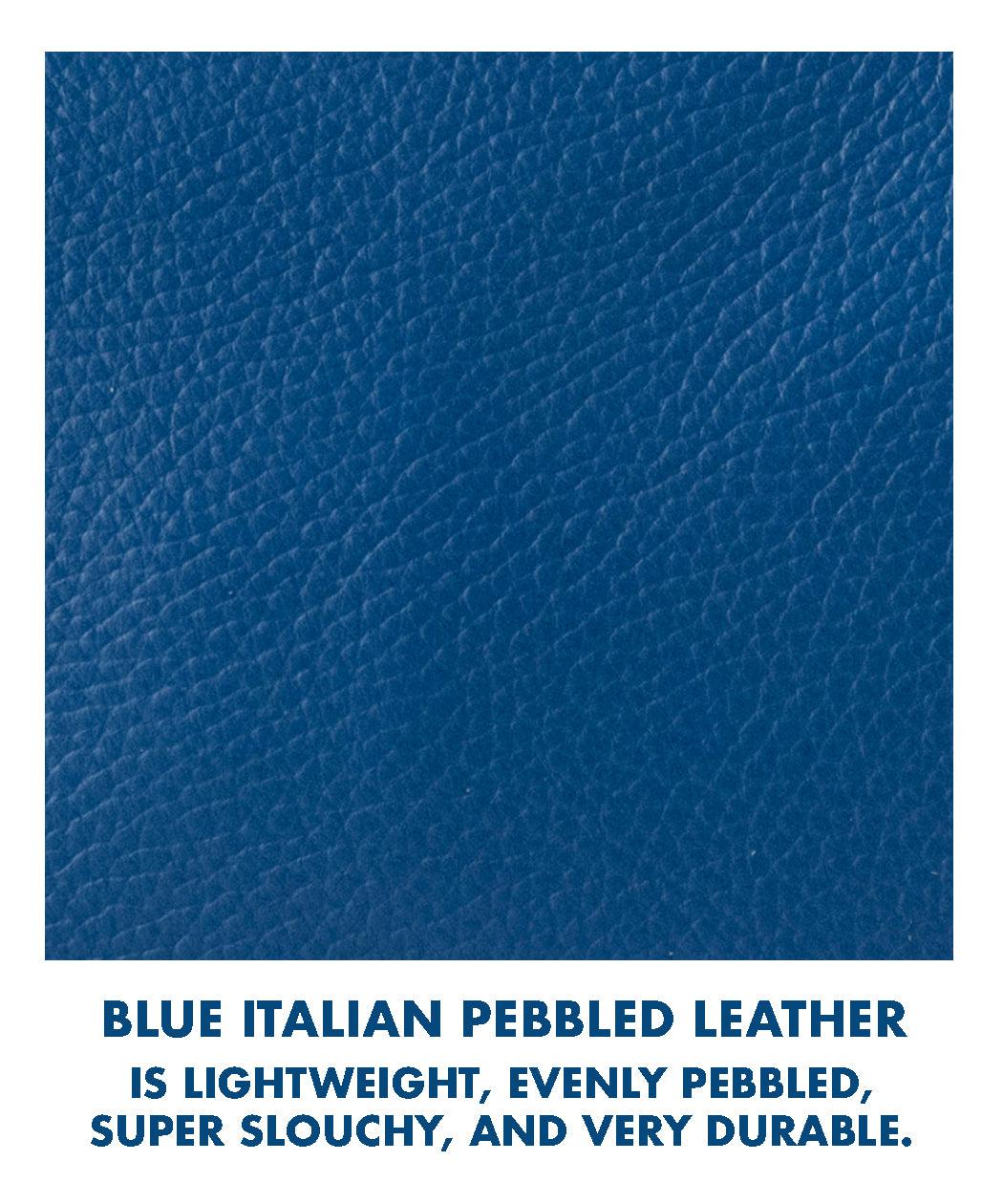 Blue Italian Pebbled Market Tote