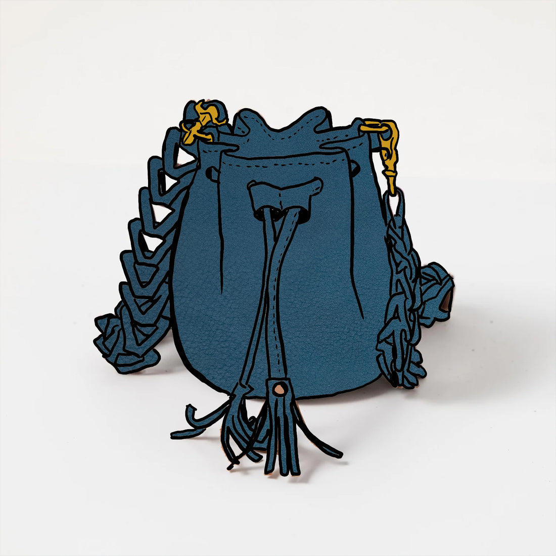 Fun Blue Dearborn Mini Bucket Bag