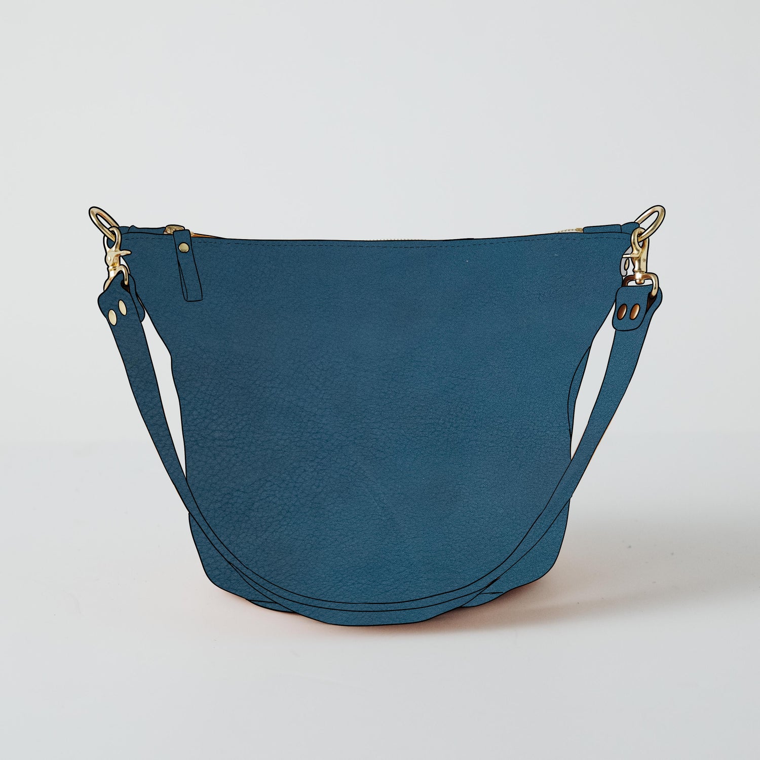 Fun Blue Dearborn Zip-Top Bucket Bag