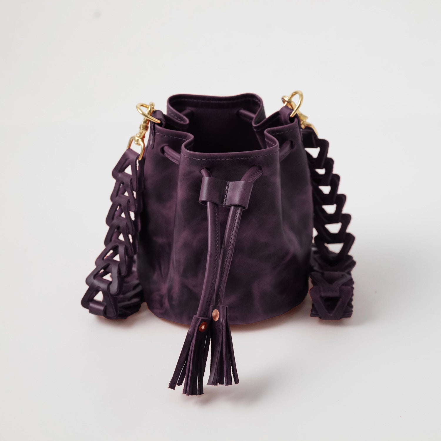 Glossy Purple Mini Bucket Bag Bundle