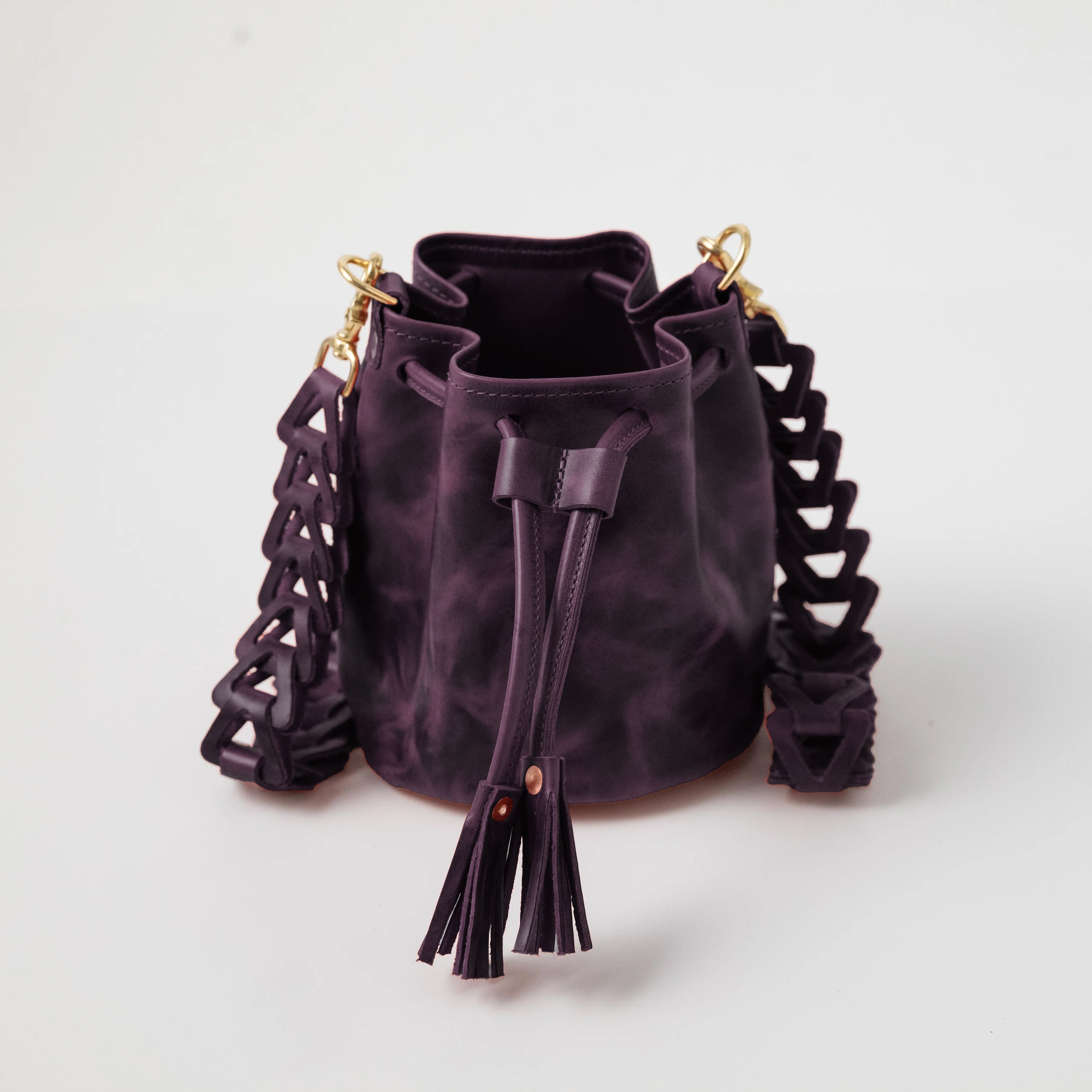 Glossy Purple Mini Bucket Bag Bundle