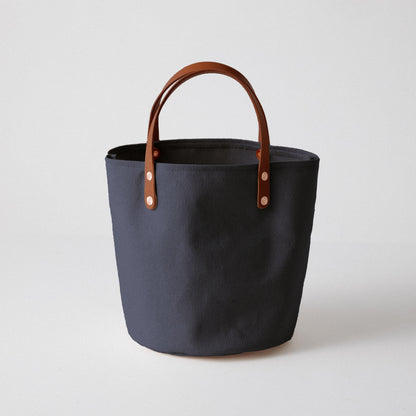 Heather Blue Canvas Bucket Tote