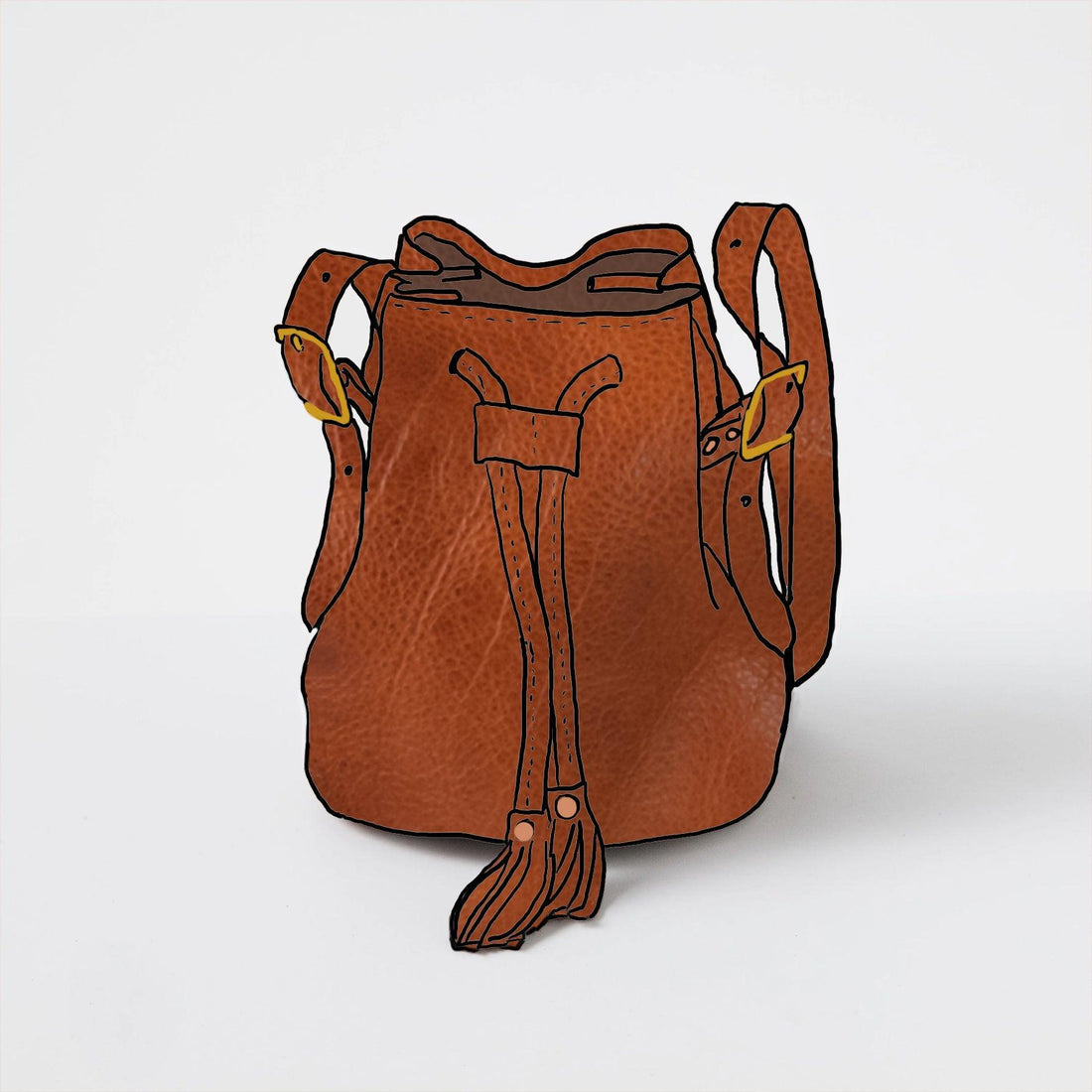 Honey Navajo Bison Bucket Bag