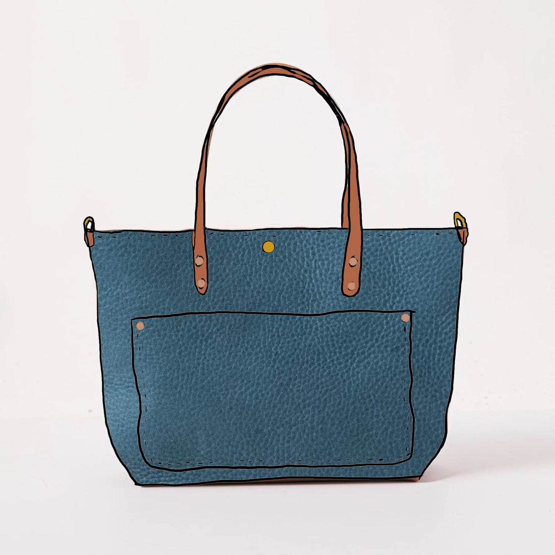 Italian Blue East West Travel Tote