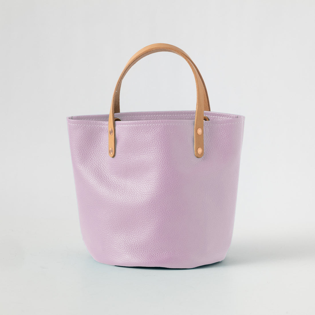 Lilac Italian Pebbled Bucket Tote