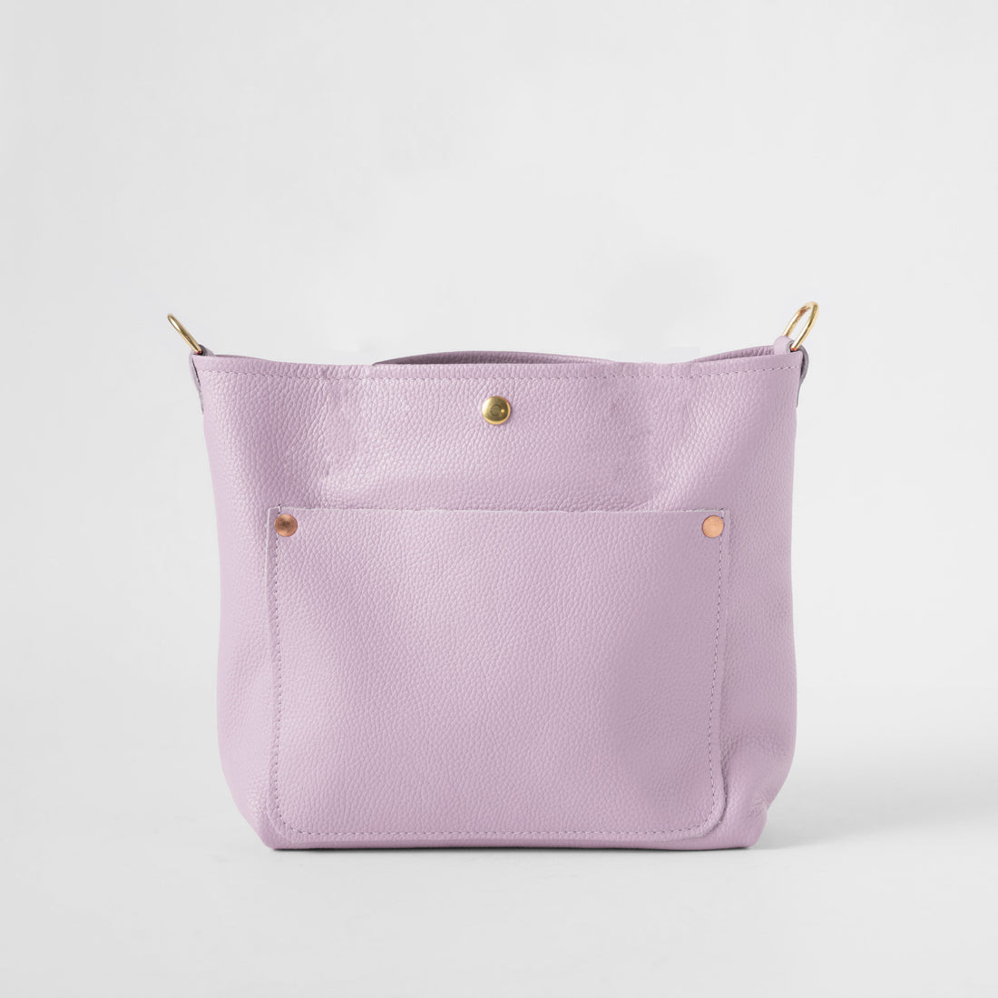 Lilac Italian Pebbled Crossbody Travel Tote