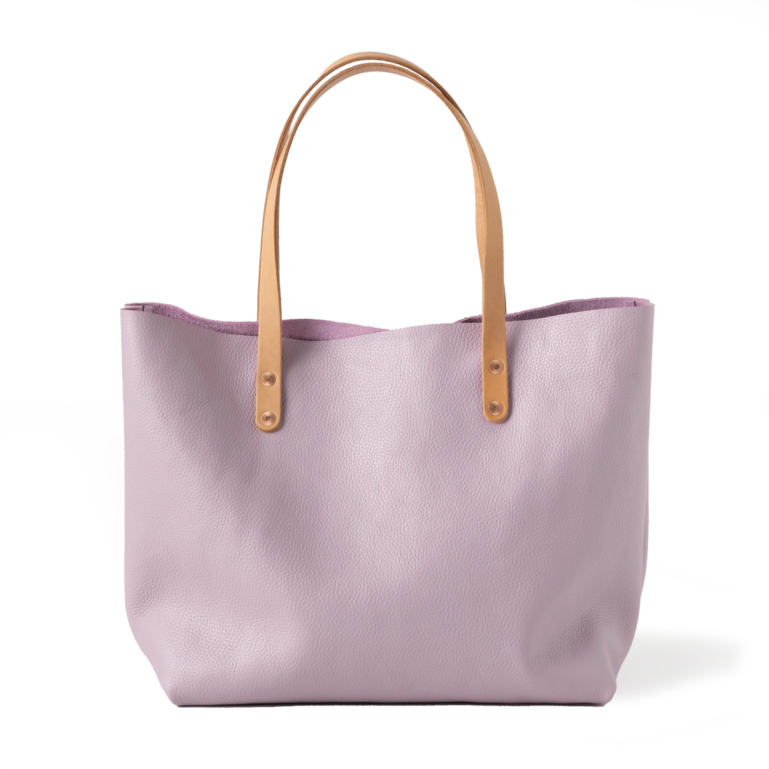 Lilac Italian Pebbled East West Tote
