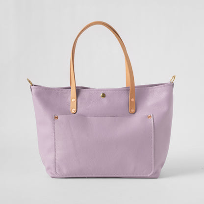 Lilac Italian Pebbled East West Travel Tote