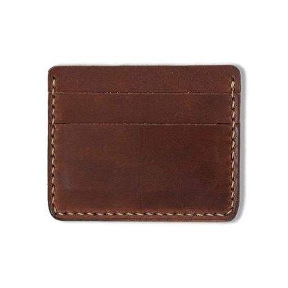 Leather Wallets for Men: Medium Brown Slim Card Wallet | KMM & Co. NO Leather Wallets for Men: Medium Brown Slim Card Wallet | KMM & Co. NO