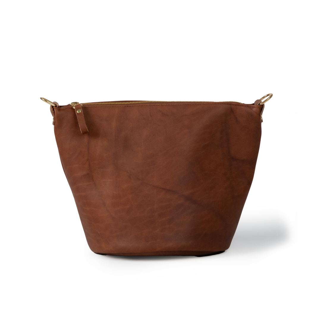 Tan Crunch Mini Zip-Top Bucket Bag