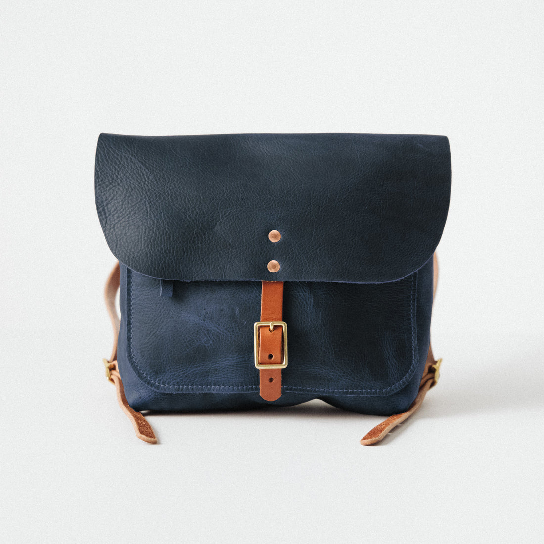 Navy Kodiak Leather Backpack