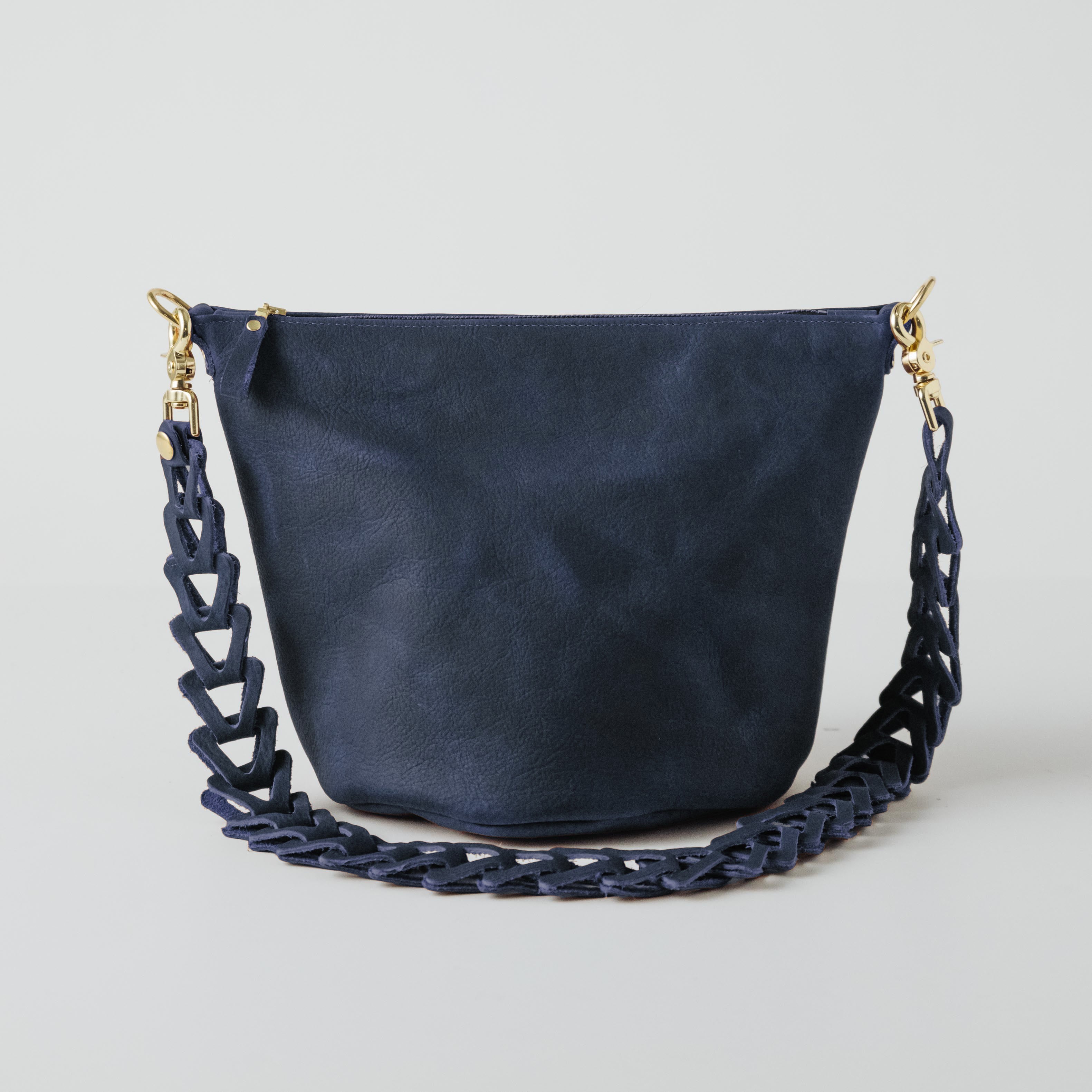 Navy Kodiak Zip-Top Bucket Bag