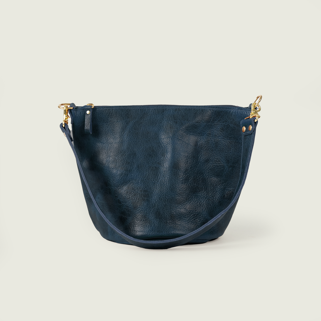 Navy Navajo Bison Mini Zip-Top Bucket Bag