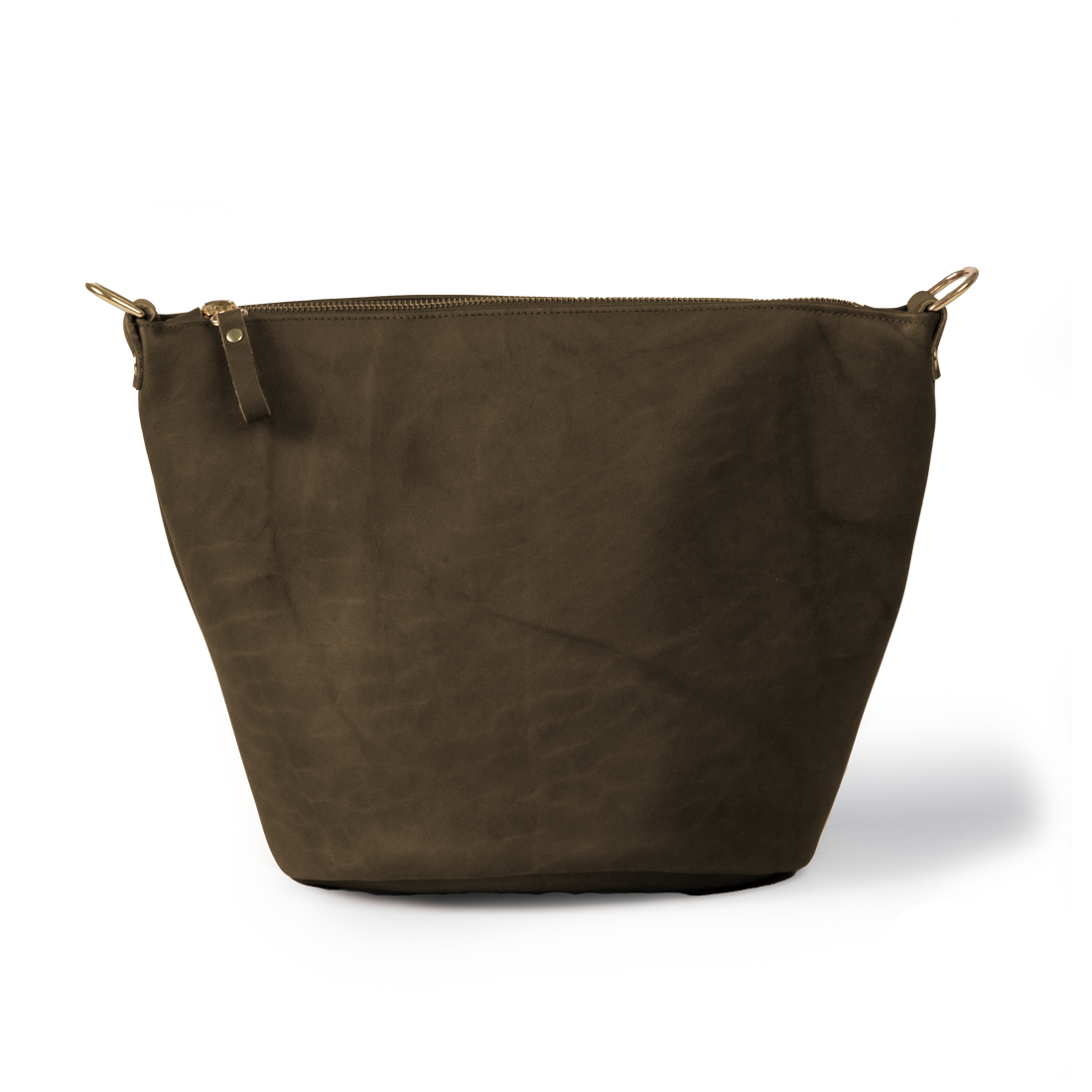 Olive Crunch Zip-Top Bucket Bag