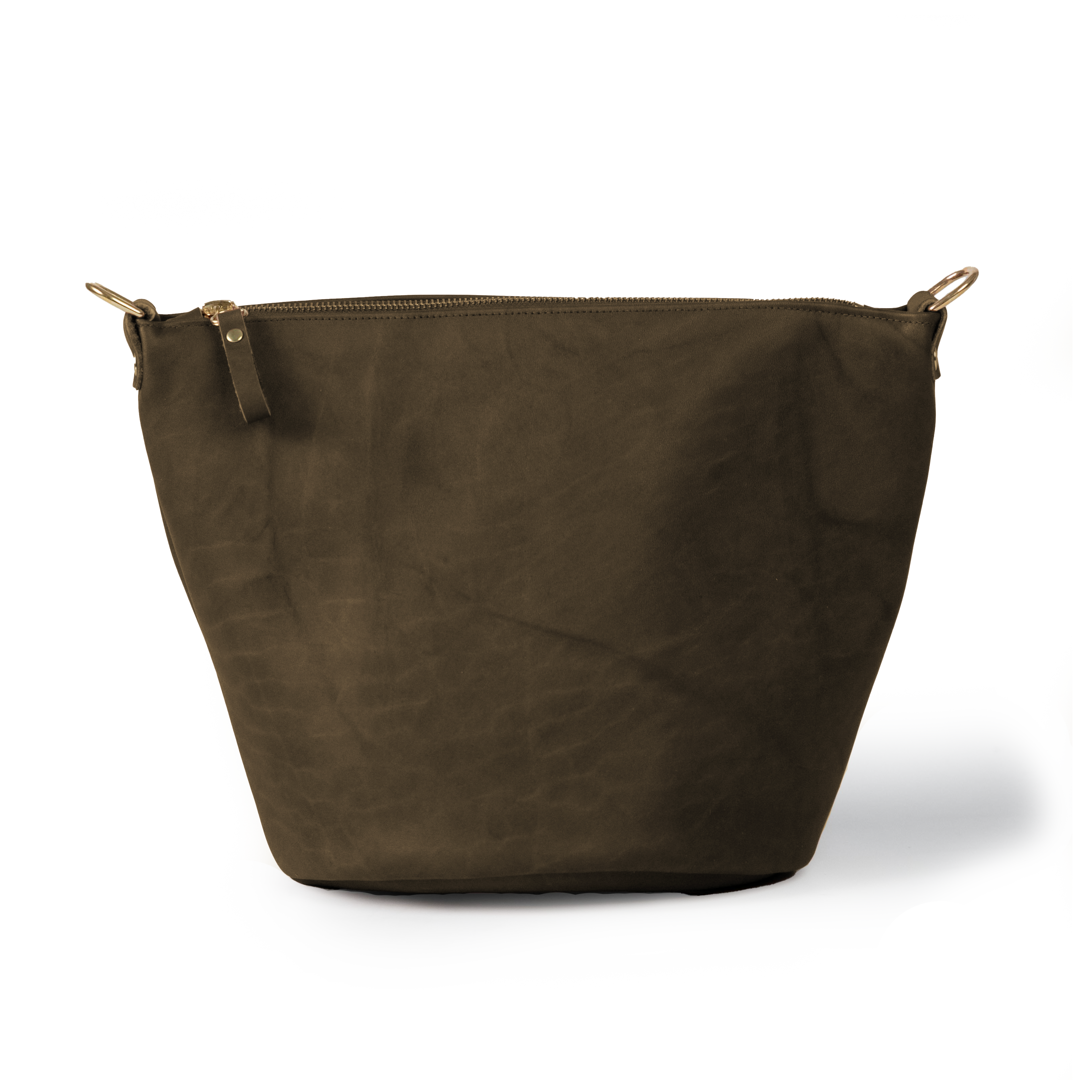 Olive Crunch Zip-Top Bucket Bag