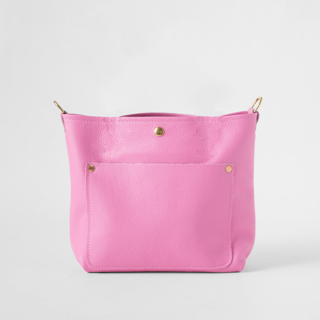 Pink Italian Pebbled Crossbody Travel Tote