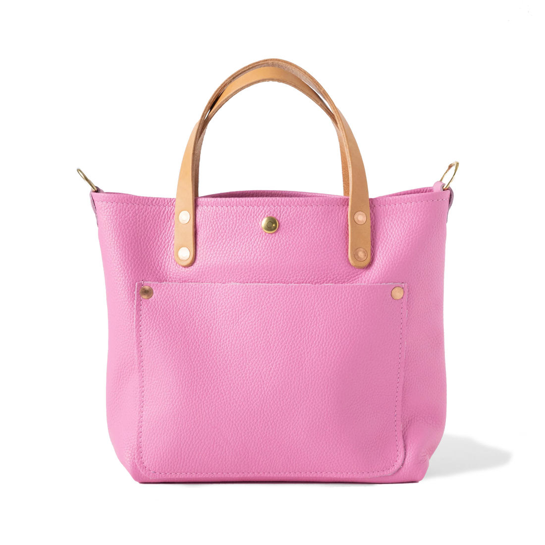 Pink Italian Pebbled Mini Travel Tote