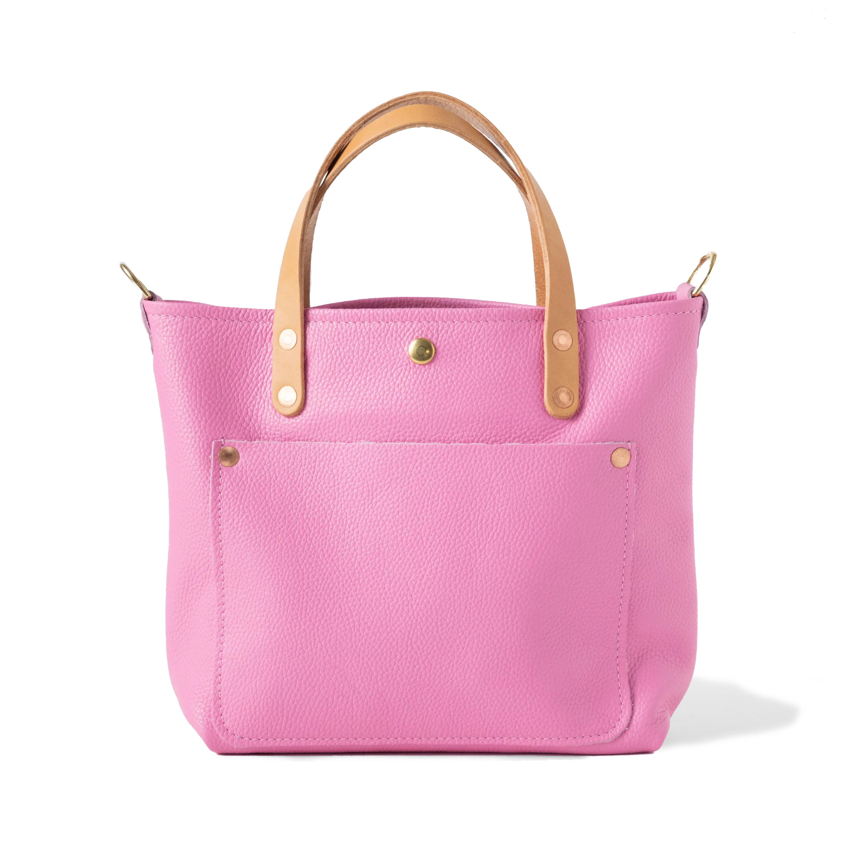 Pink Italian Pebbled Mini Travel Tote