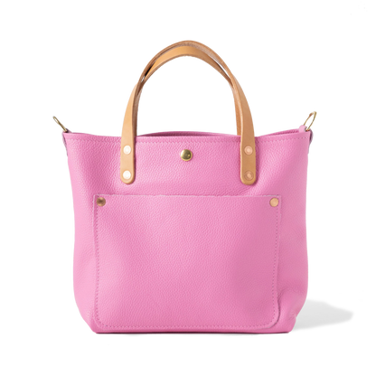 Pink Italian Pebbled Mini Travel Tote