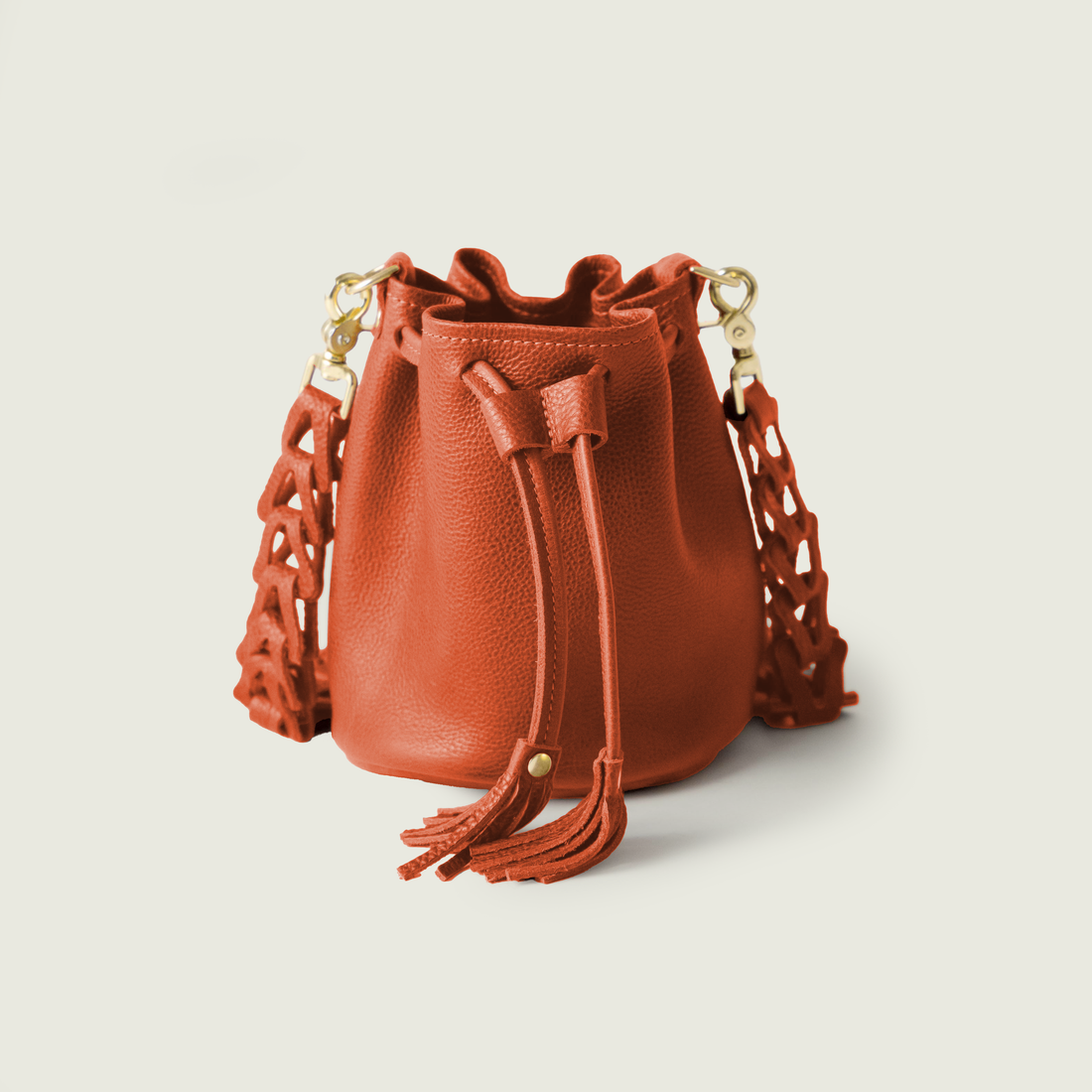 Pumpkin Bulldog Mini Bucket Bag
