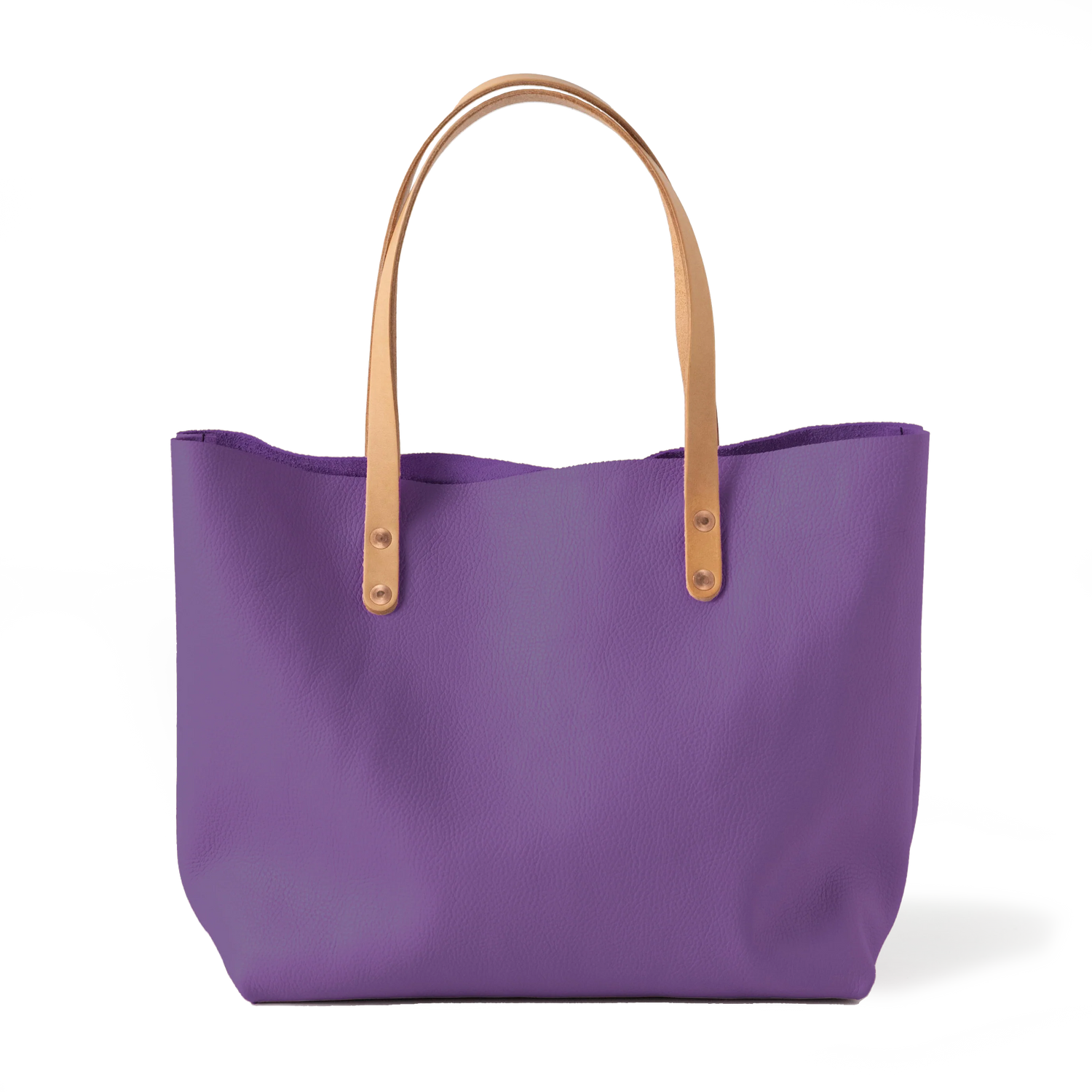 Purple Italian Pebbled East West Tote