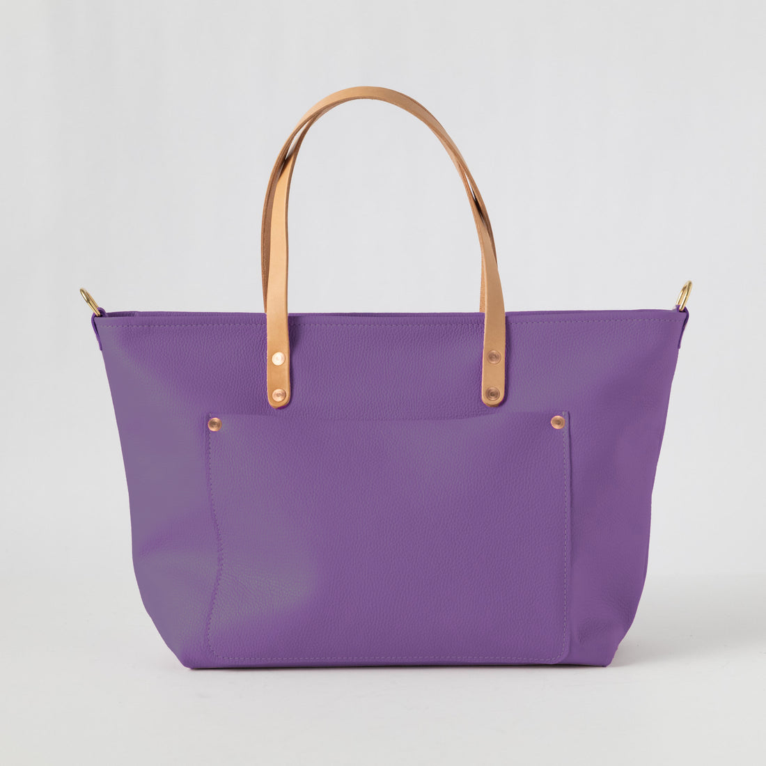 Purple Italian Pebbled Market Tote