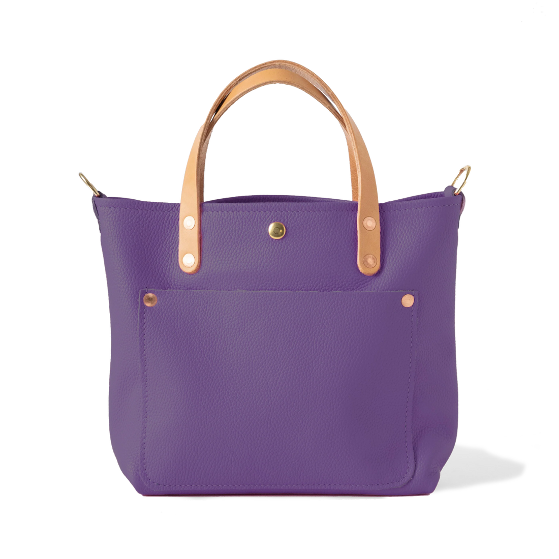 Purple Italian Pebbled Mini Travel Tote