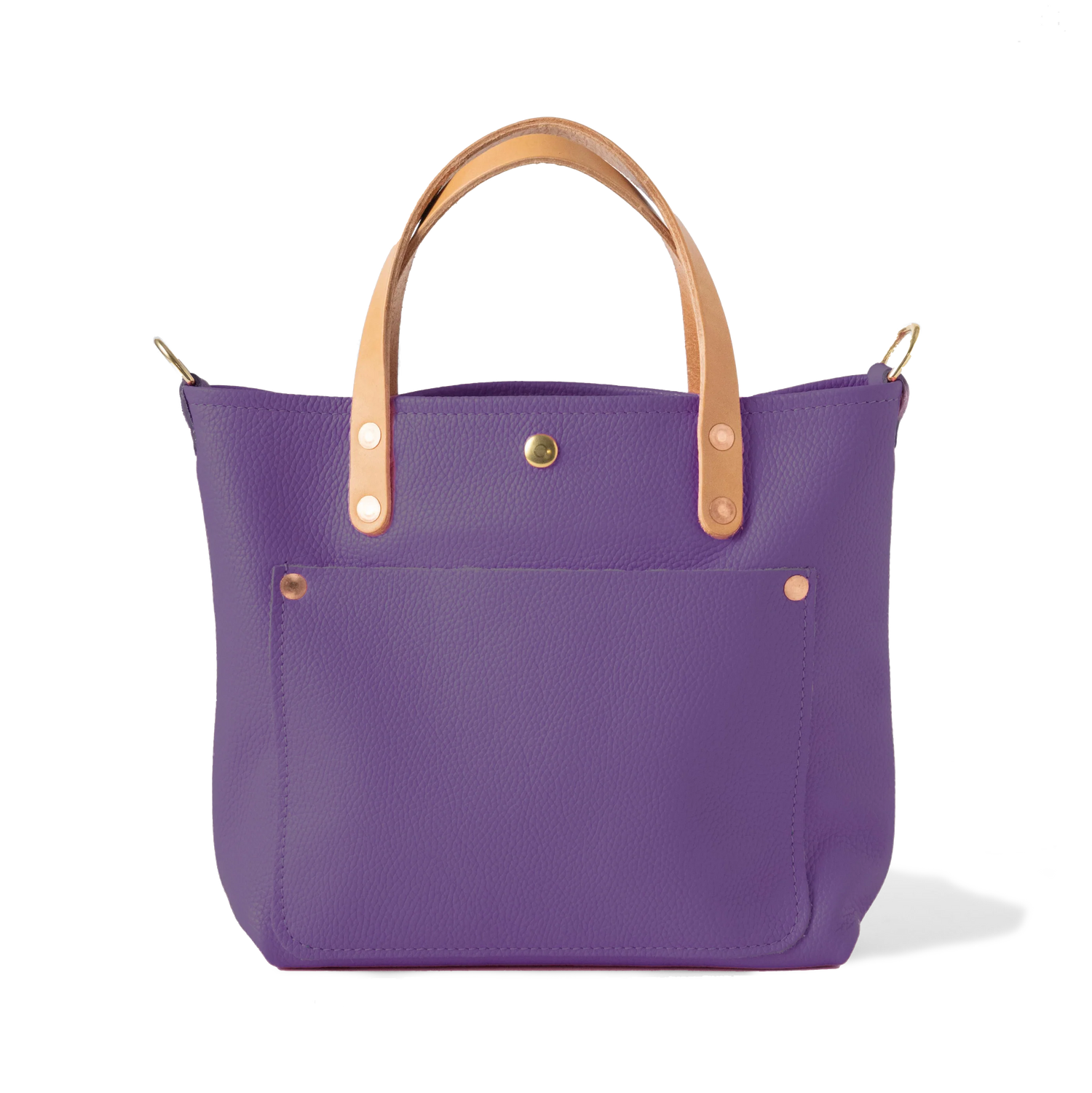 Purple Italian Pebbled Mini Travel Tote