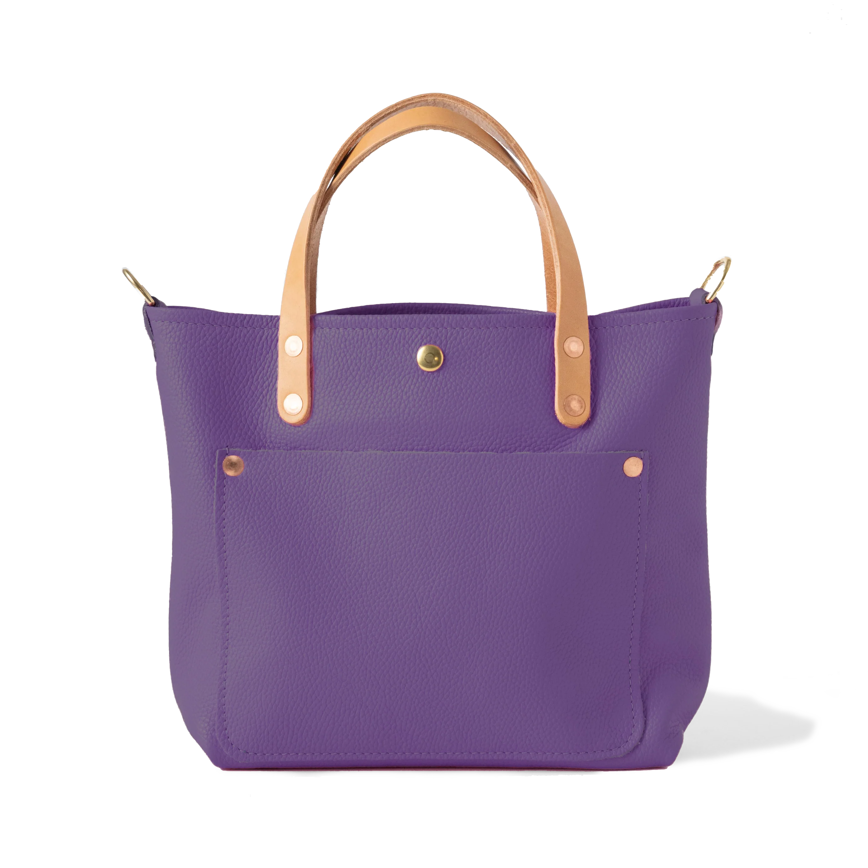 Purple Italian Pebbled Mini Travel Tote