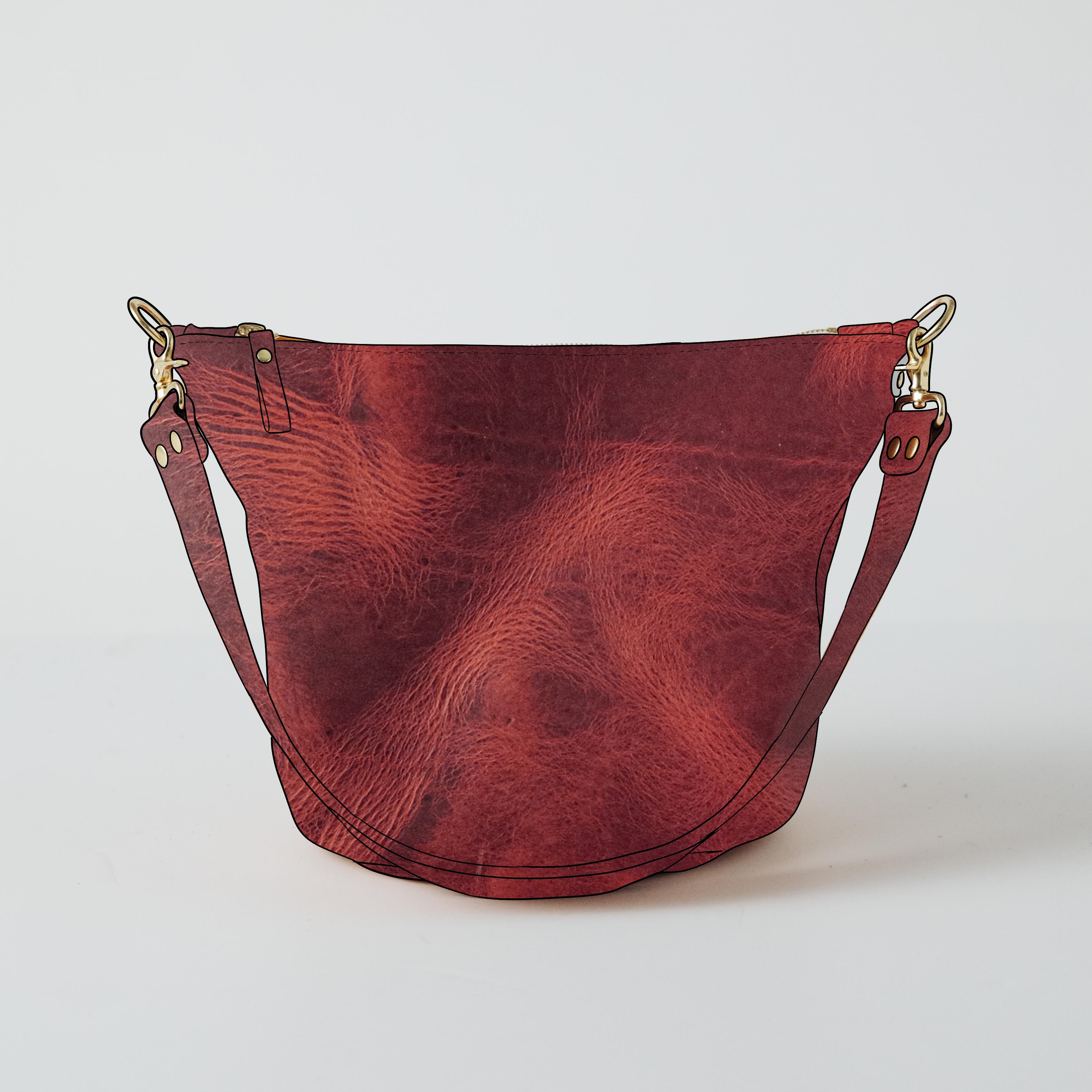 Russet Brown Dublin Zip-Top Bucket Bag