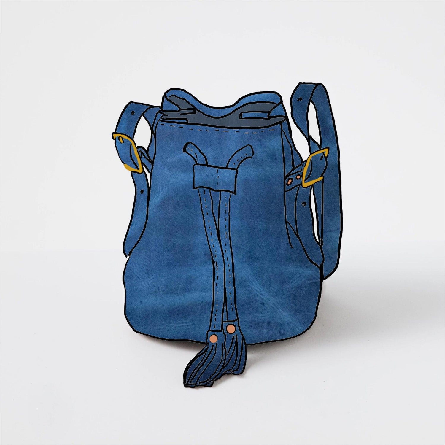 Scratch-and-Dent Sapphire Bucket Bag