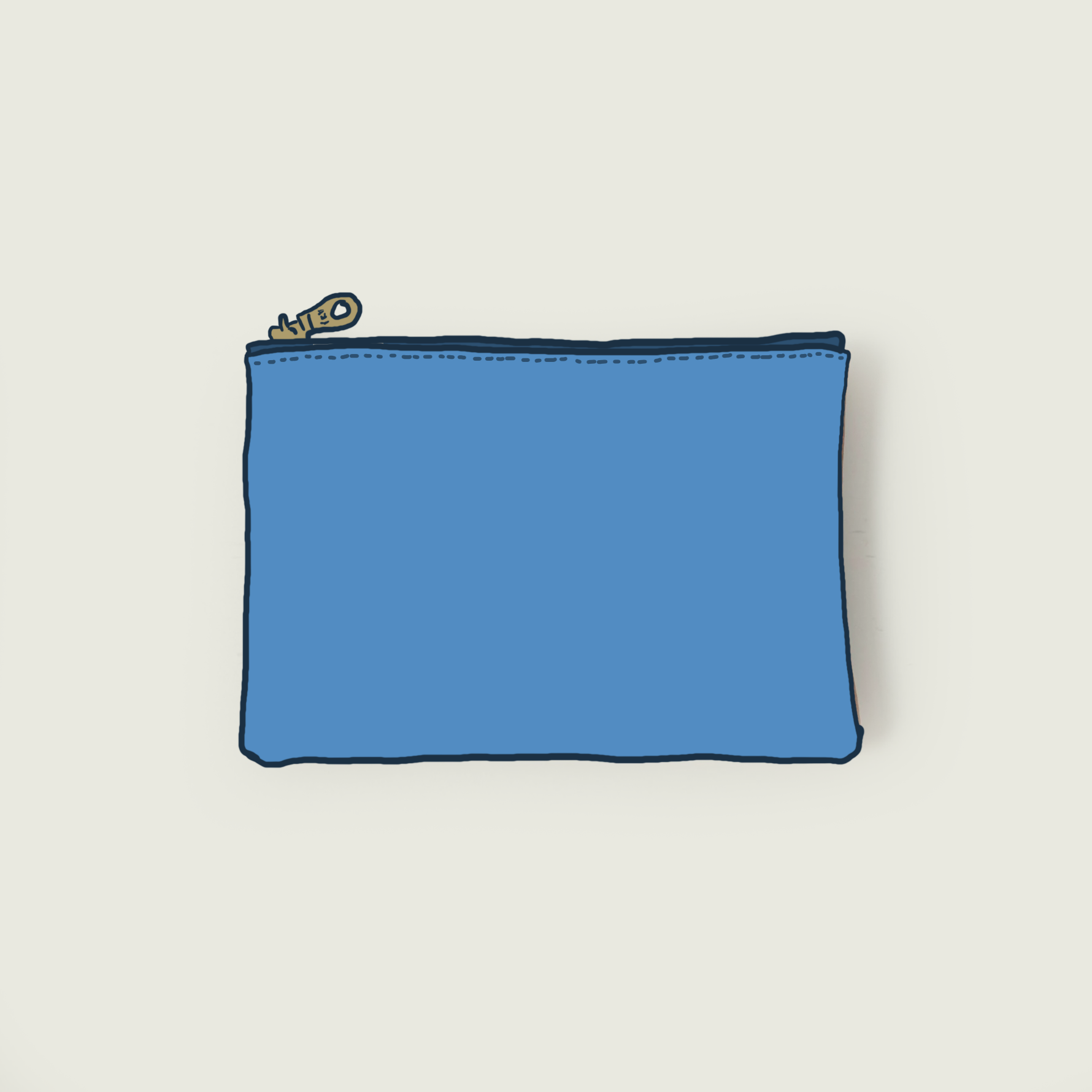 Tan Kodiak Small Zip Pouch | Leather Clutch Bag at KMM & Co.