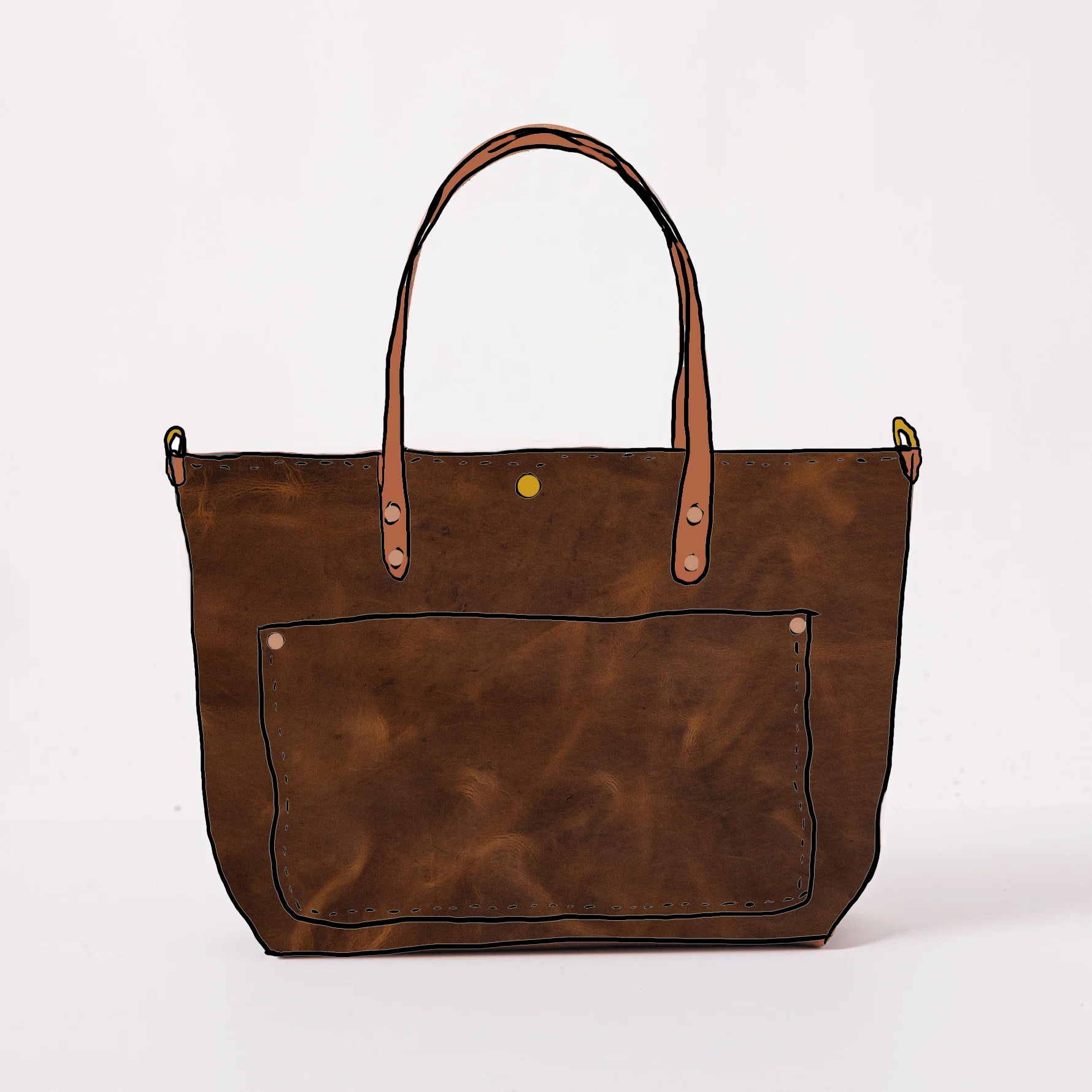 Rustic Tan East West Travel Tote