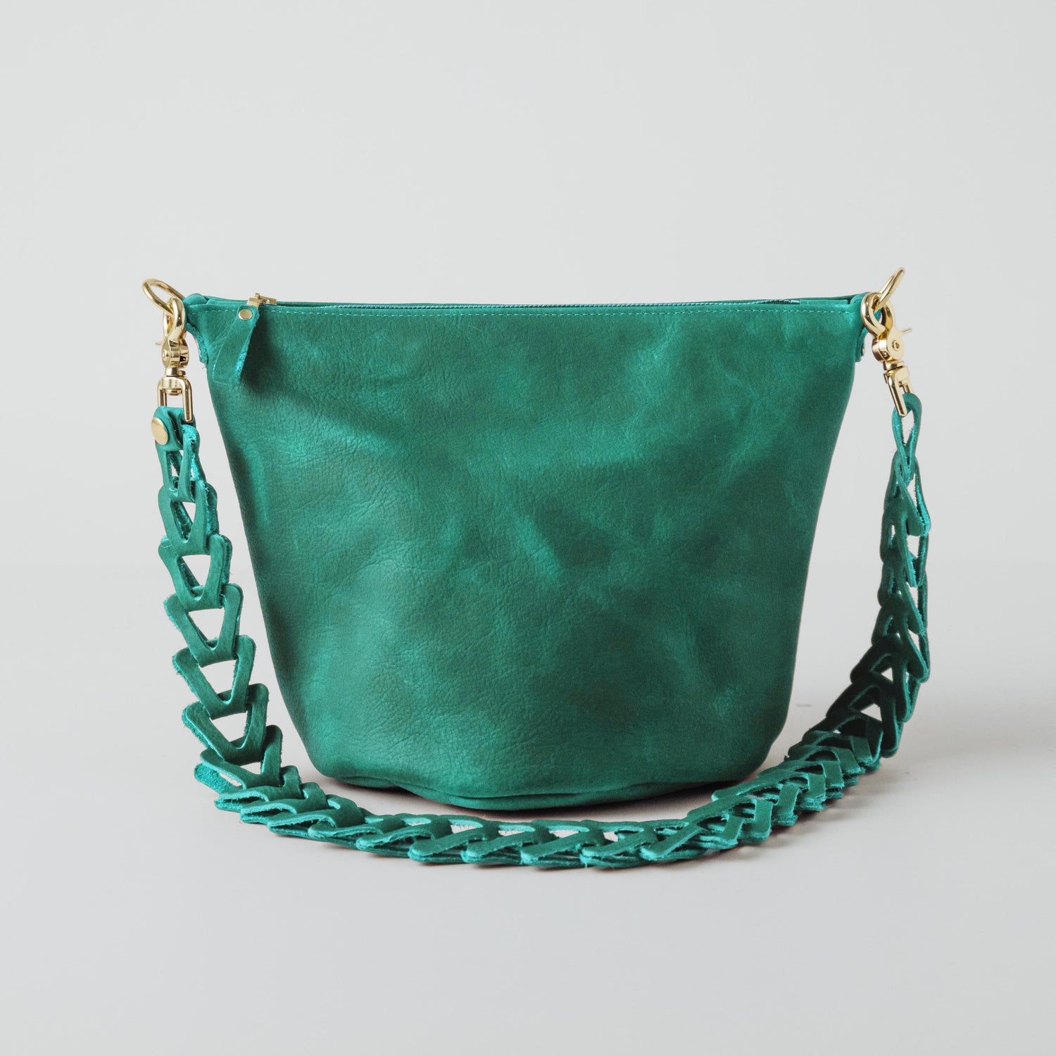 Teal Kodiak Zip-Top Bucket Bag