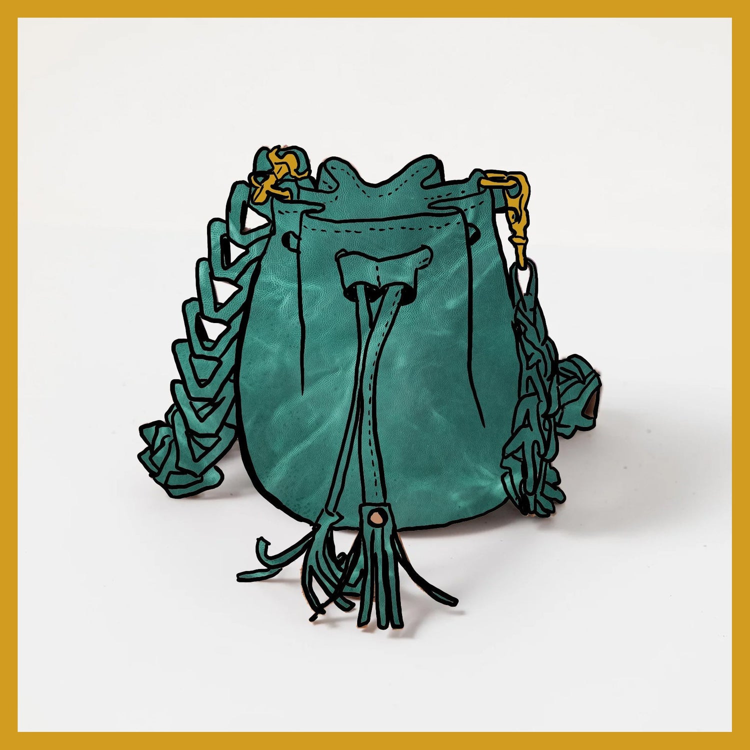 Scratch-and-Dent Teal Kodiak Mini Bucket Bag