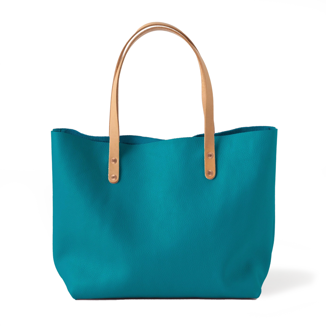 Turquoise Italian Pebbled East West Tote