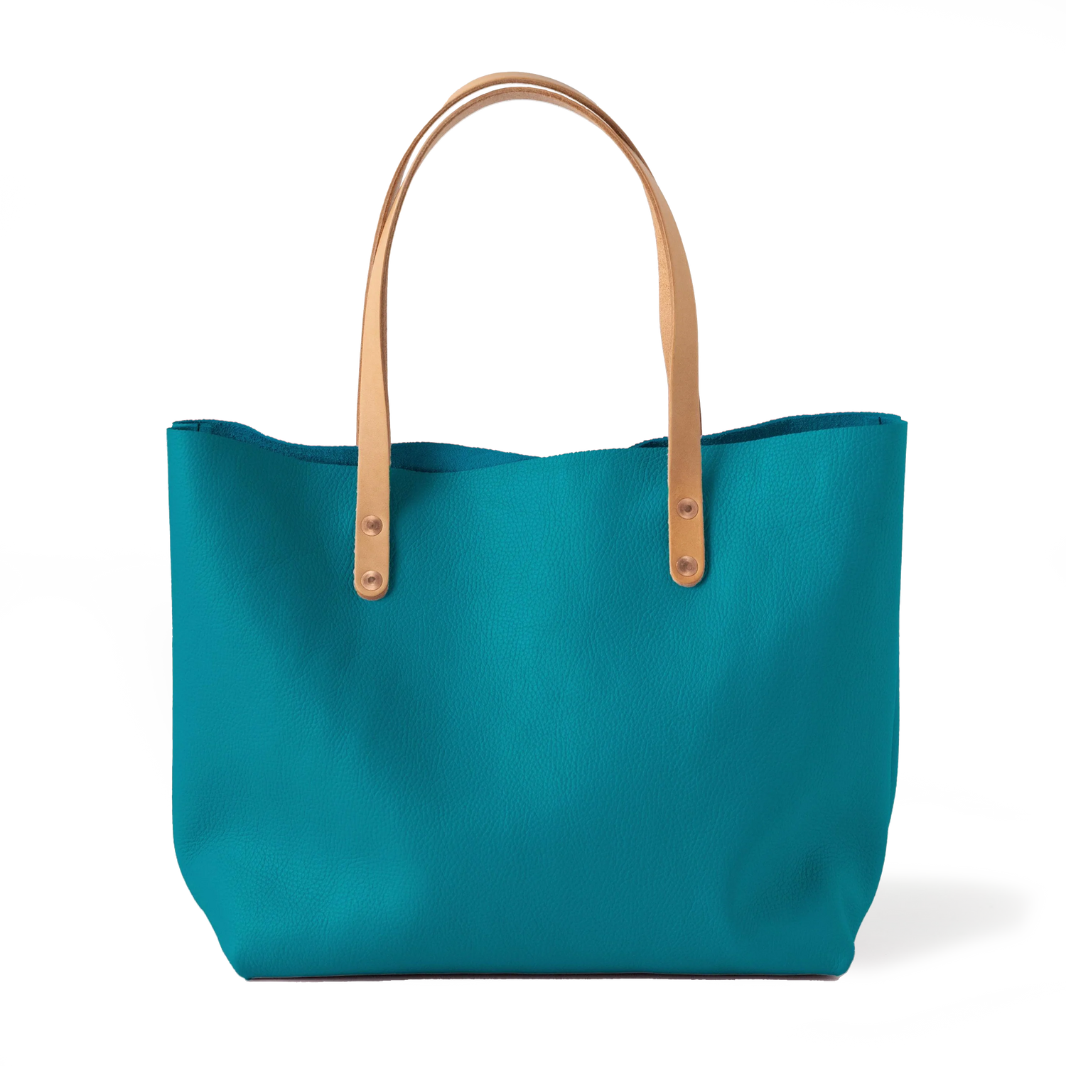 Turquoise Italian Pebbled East West Tote